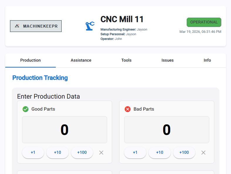 MachineKeepr app screenshot